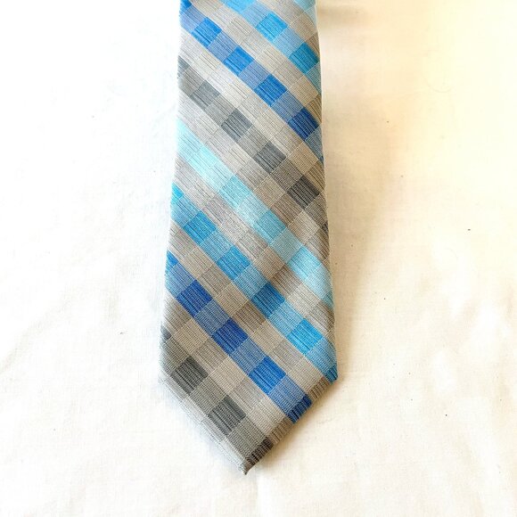 Apt. 9 Gray and Blue Tie, with Tie Bar, 57" x 2.75" New without Tags - Picture 2 of 10
